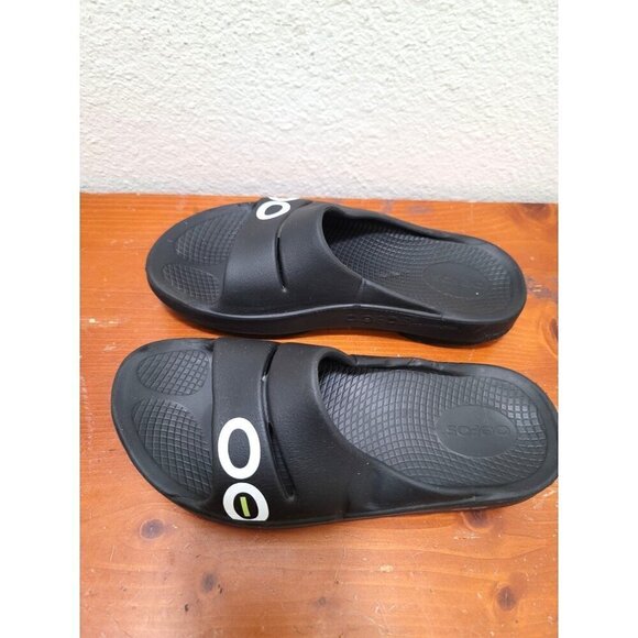 Oofos OOahh Recovery Slides Unisex Size 7W 5M Black Comfy Sandals - Picture 4 of 9